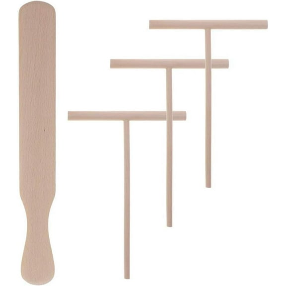 4 Piece Professional Crepe Tools Wooden Batter Spreader Set Home Kitchen Spreader Tools for Making Crepes
