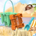 thumbnail image 3 of 1 Set Kid Beach Toy Food Grade Smooth Edge Exquisite Shape Bright Color Wide Application Relieve Stress Realistic Sand Beach Toy Castle Mold with Shovel Set for Kid, 3 of 10