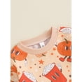 thumbnail image 4 of Caoirhny Baby Halloween Fall Romper All-over Pumpkin Maple Leaf Print Long Sleeve Round Neck Jumpsuits, 4 of 7
