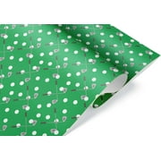 Cute Green Golf Club Gift Wrap Thick Wrapping Paper Father's Day Golfball Golfing Theme Shower Party Decor (12 foot x 30 inch roll)