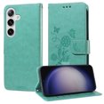 thumbnail image 2 of Designed for Samsung Galaxy S25 Case Wallet,Women Flip Folio Cover with Butterfly & Flower Embossed PU Leather Stand Credit Card Holders Slots Wrist Strap Shockproof Phone Case,Green, 2 of 9