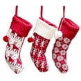 thumbnail image 4 of LONGRV Christmas Stockings, 3 Pack Christmas Stocking 16 Inches Large Cable Knitted Stocking Decorations for Family Holiday Xmas Party Decor (Red), 4 of 7