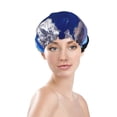 thumbnail image 3 of Balery Astronaut In Outer Space Shower Caps, Double Layer Waterproof Shower Cap, Double Layers Reusable Shower Cap With Soft Comfortable For Long Thick Hair Soft Bath Shower Hair Caps, 3 of 9