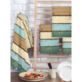 thumbnail image 2 of Farmhouse Teal Brown Kitchen Dish Towels for Drying Dishes Set of 4, Ombre Wooden Vintage Waffle Weave Microfiber Hand Tea Bathroom Towels Quick Dry & Absorbent Towel 15.7x23.6, 2 of 7