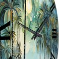 thumbnail image 5 of Designart "Minimalims Palm Trees Green V" Floral Oversized Wall Clock, 5 of 5
