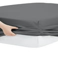 thumbnail image 4 of Modern Threads 6-Piece 21" Deep Pocket Gray Microfiber Bed Sheet Set, King, 4 of 5