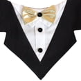 thumbnail image 1 of Tail Trends Formal Dog Wedding Bandana with Gold Ribbon Bow Tie (M), 1 of 4
