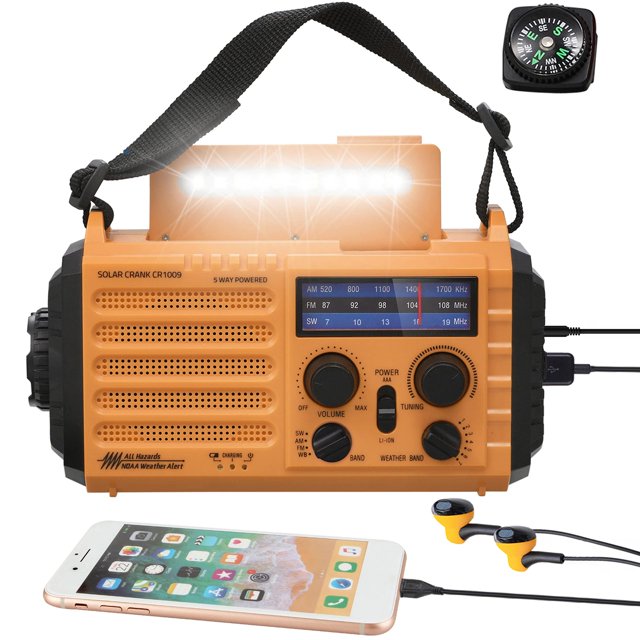 Batería externa solar con manivela Weather Radio Mesqool 5000