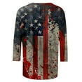 thumbnail image 4 of Clean Summer Womens 4Th of July Summer Tops Independence Day T-Shirt Crew Neck 3/4 Sleeve Tee Blouses Plus Size T Shirts American Flag Graphic Tunic Tops Going Out Vacation Tee Shirts, 4 of 5