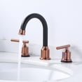 thumbnail image 4 of Wowow Two-Handle 8" Widespread Rose Gold and Black Bathroom Faucet, 4 of 4
