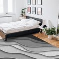 thumbnail image 4 of Black Gradient Area Rugs Indoor Non-Slip Rectangle Rug 4x7 ft, Abstract Geometric Black Gray Beach Sea Waves Rug Rubber Backing Floor Mats Contemporary Home Decor Carpet for Entryway Living Room, 4 of 7