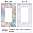 thumbnail image 3 of Yayeee Rocker Switch Wall Plate 3-Gang 6.5"x4.6" Home Decorative Outlet Cover, Elegant Marble Pattern, 3 of 6
