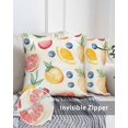 thumbnail image 3 of Waterproof Outdoor Throw Pillows with Inserts 18"x18", Summer Fruits Soft Decorative Pillowcases for Couch Bedroom, Yellow Red Blue Watercolor Pillow Covers for Sofa Living Room, 3 of 8