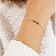 thumbnail image 3 of Black Diamond 2mm Rondelle Shape Faceted Cut Beads 7 inch Adjustable Silver Plated Clasp Bracelet for men, women, unisex. Link Chain Stacking Bracelet.|LINK_00966, 3 of 5