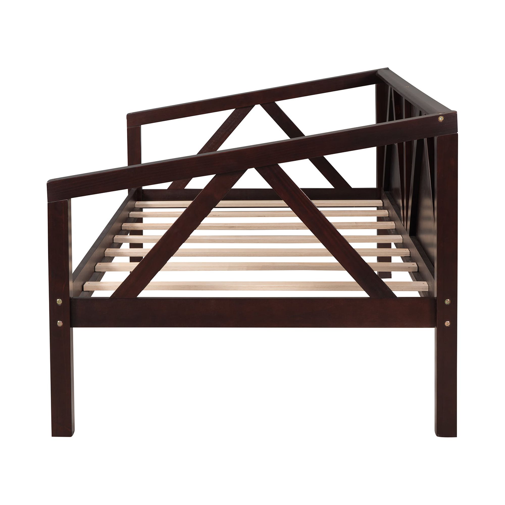 Aukfa Daybed, Solid Wood Twin Daybed Frame for Kids Bedroom, Espresso