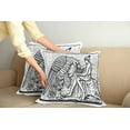 thumbnail image 2 of Ambesonne Black and White Throw Pillow Cover 2 Pack, Greek Man and Eagle, 16", White and Black, 2 of 5