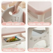 DOREROOM Kids Table and Chair Set, Plastic Children Activity Table with 2 Chairs, Toddler Table and Chair Set for Reading, Drawing, Snack Time, Arts Crafts, Preschool, Gift for Boys Girls
