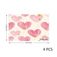 thumbnail image 4 of Amarainy Pink Hearts Pattern Linen Table Mats Set of 4 for Home Kitchen Table Decor 12x18 inch, 4 of 5