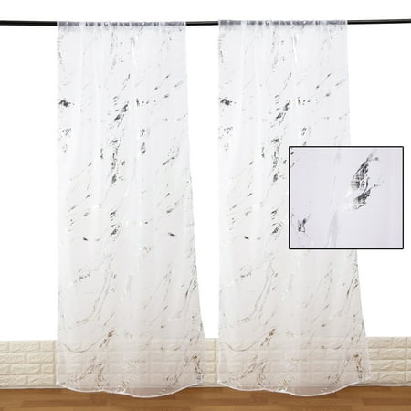 Crinkle Voile Curtain - NK HOME Sheer Curtains, Rod Pocket Voile Drapes for Living room, Bedroom, Window Treatments Semi Crinkle Curtain Panels for Yard, Patio, Villa, Parlor, Set of 2, 40 x 78 inch (W x L)