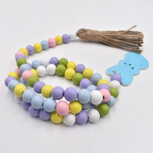 Pastel Candy Colored Wood Easter Beads for Farmhouse Garland, Easter G