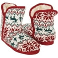 thumbnail image 3 of Keanu Womens Fair Isle Faux Fur Lined Slipper Boots, 3 of 5