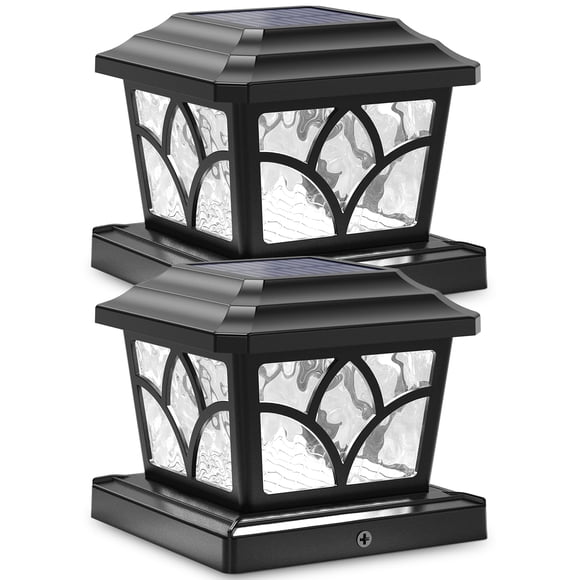 SIEDiNLAR Solar Post Cap Lights Outdoor 4 Modes 40 LEDs Aluminum Glass Deck Post Light for 4x4 5x5 6x6 Wooden Vinyl Posts Fence Patio Decor
