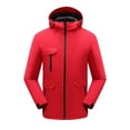 thumbnail image 1 of Pisexur Jackets for Men Comfortable Coats for Men Man Solid Color Three Prevention Cottoning Climbing Wear As One Down Intensification Warm Outdoor Jacket Red,L, 1 of 8