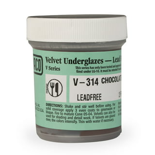 Amaco Velvet Lead-Free Non-Toxic Semi-Translucent Underglaze, 1 Pint, Chocolate Brown V-314