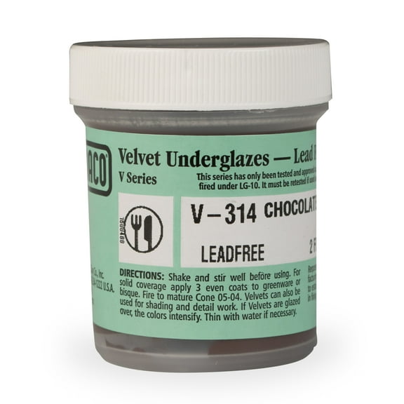 Amaco Velvet Underglaze, 2 oz., Chocolate