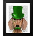 thumbnail image 2 of Fab Funky 20x24 Black Modern Framed Museum Art Print Titled - Dachshund With Green Top Hat and Moustache, 2 of 5