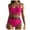 Hot Pink, variant on Women's High Waist Bikini Set Cross Back Tummy Control Two Piece Swimsuit Cover Belly Beach Swimwear for Vacation,Red,XL