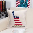 thumbnail image 5 of 4th of July Decor America Flag Outdoor Pillow Covers 18x18 Set of 4 Blue Red Stars Stripes Patriotic Quotes Independence Day Home Decorations Throw Pillow Covers for Sofa Couch, Cotton Linen, 5 of 6