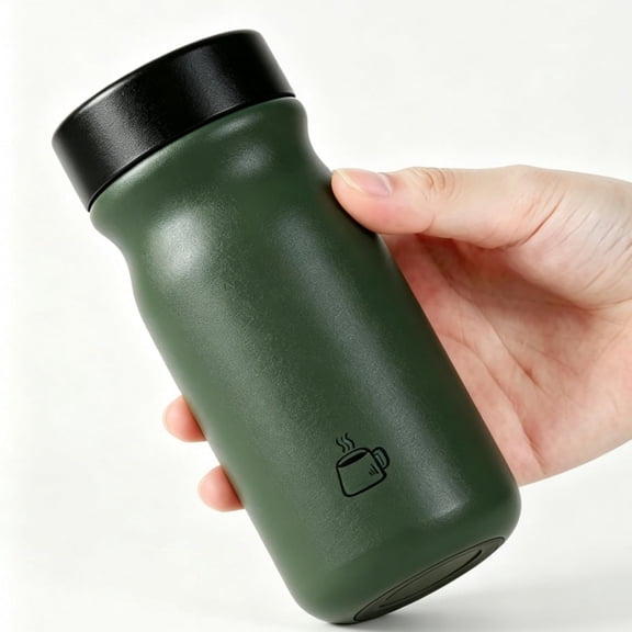 ACDANC Small Insulated Water Bottle, 11Oz, Stainless Steel Water Bottles, Bpa‑Free,Leakproof, Insulated Travel Mug,Small Coffee Tumbler for Hot & Cold Drinks, Mini Vacuum Flask, (Green)