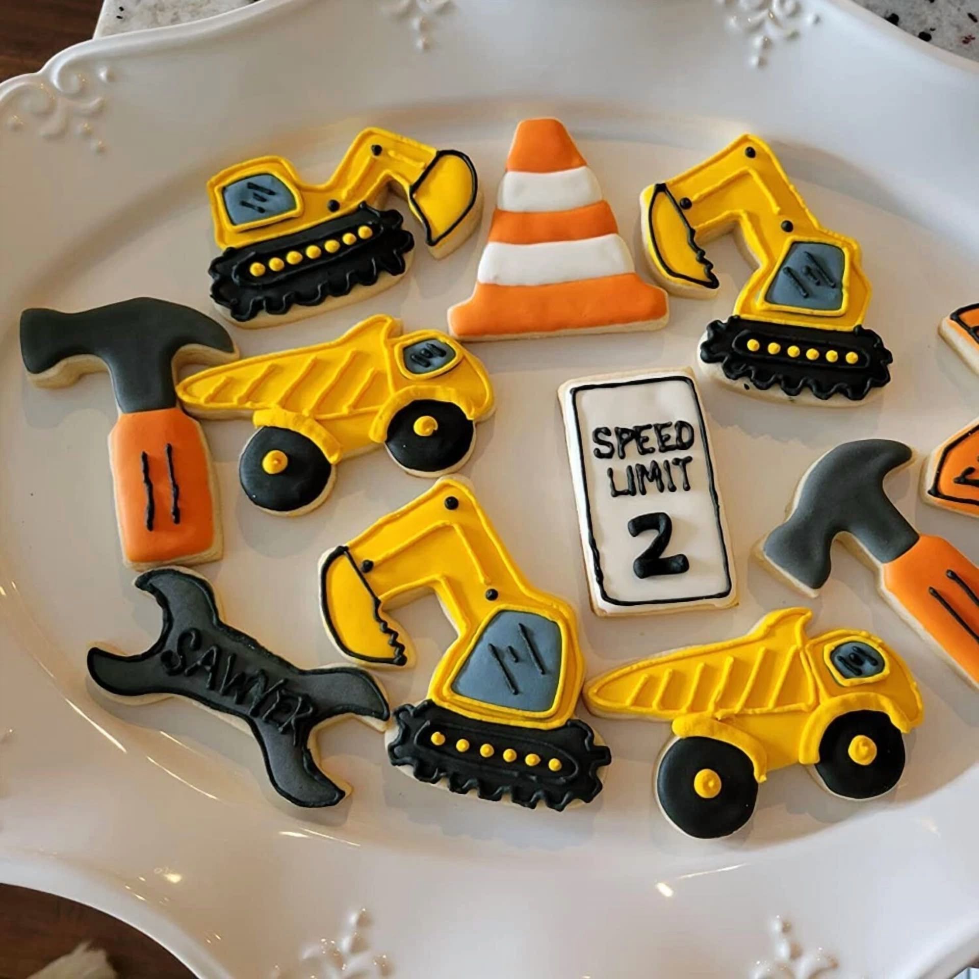 BUTTERFLY- Construction Cookie Cutter Set-3 Inches-9 Piece- Excavator Digger Bulldozer Dump