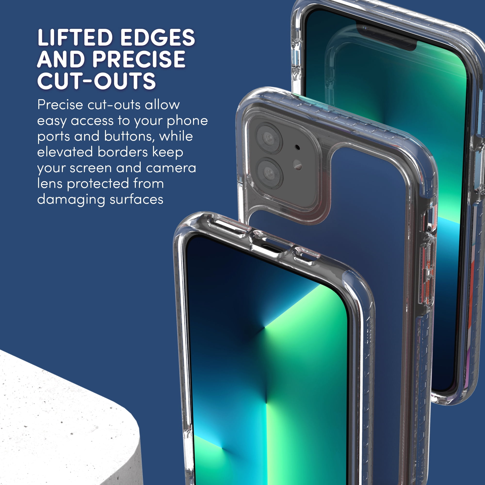 iHome Velo Silicone Impact Case for iPhone 12/12 Pro, Navy