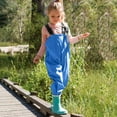 thumbnail image 4 of Kids Rain Pants Solid Proof Suspender Trousers Outdoor Playing Waders for Kids Girls 6-7 Years, 4 of 4