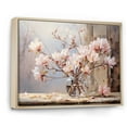 thumbnail image 2 of Designart "Pink Beige Magnolias love expression" Floral Floater Framed Canvas Art Print, 2 of 7