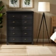thumbnail image 1 of CorLiving Boston Modern Engineered Wood Tall 5 Drawer Adult Dresser with Interlocking Drawers, Black, 1 of 12