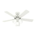 thumbnail image 3 of Hunter - Swanson Indoor Ceiling Fan With Light, 44-inch, Fresh White, Traditional-style, 4-speed, Energy Star, 52777, for Living Rooms, Bedrooms, 3 of 16