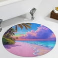 thumbnail image 3 of Tropical Beach Sunset Round Area Rugs for Bedroom Living Room, 3FT Soft Indoor Circle Carpets, Carpet Home Decor Floor Mat, 3 of 6