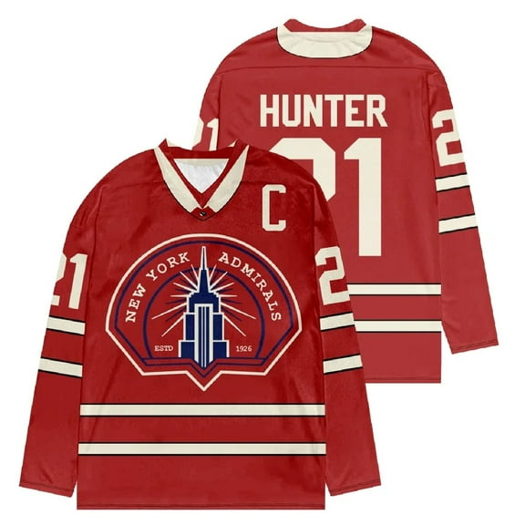 Heated Rivalry Merch Scott Hunter 21 Hockey Red Jersey – Unisex V-Neck Long Sleeve Pullover Sports Streetwear Top for TV Series Fans