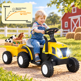 thumbnail image 6 of TLSUNNY 6V Kids Ride On Tractor Toy, Electric Vehicle W/ Detachable Trailer, Music, Headlights, Foot Pedal Control, Ideal Gift for Toddlers, 6 of 9