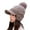 Coffee, variant on Women's Knit Baseball Cap, Fleece Lined Beanie with Pom Pom and Ear Flaps, Cute Winter Hat, Warm Cold Weather Knit Cap, Cute Winter Accessory Grey