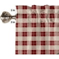 thumbnail image 5 of 36 Inch Long Tier Curtains for Kitchen, Country Texas Western Star Berries Red Buffalo Plaid Bathroom Window Curtains Rod Pocket Short Curtains Window Treatment Tiers for Living Room 2 Panels, 5 of 5
