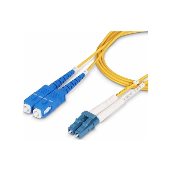 StarTech.com 15m (49.2ft) LC to SC (UPC) OS2 Single Mode Duplex Fiber Optic Cable, 9/125, 100G, Low Insertion Loss, LSZH Fiber Jumper Cord