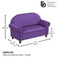 thumbnail image 2 of Factory Direct Partners Little Lux Upholstered Preschool Sofa, Plush Furniture for Kids Room, Classroom, Daycare - Purple, 2 of 8
