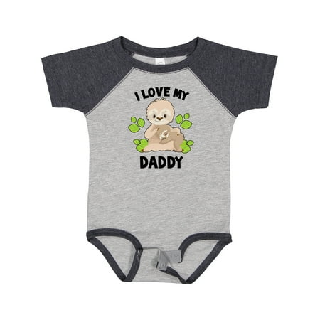 

Inktastic Cute Sloth I Love My Daddy with Green Leaves Gift Baby Boy or Baby Girl Bodysuit