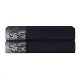 thumbnail image 2 of Superior Wisteria Floral Cotton Bath Towels, Set of 2, Black, 2 of 8
