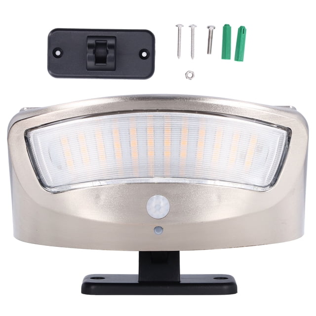 Lámpara solar de pared superbrillante con 4 modos de detección de movimiento, 600 lúmenes, luz LED solar para patio exterior.