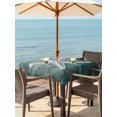 thumbnail image 3 of Outdoor Tablecloth with Umbrella Hole for Patio/Picnic/Party/Camping, Green Coastal Waterproof Table Cloth Square Cover Washable, Summer Ocean Beach Nautical Modern Starfish (54"x 54"), 3 of 9